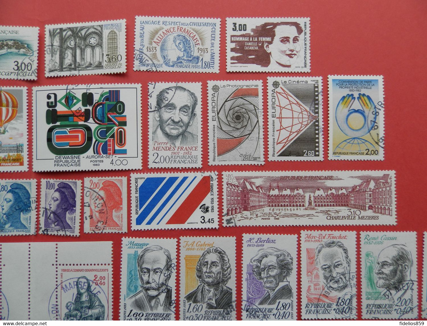 FRANCE OBLITERES : ANNEE COMPLETE 1983 SOIT 47 TIMBRES POSTE DIFFERENTS QUALITE LUXE - 1980-1989