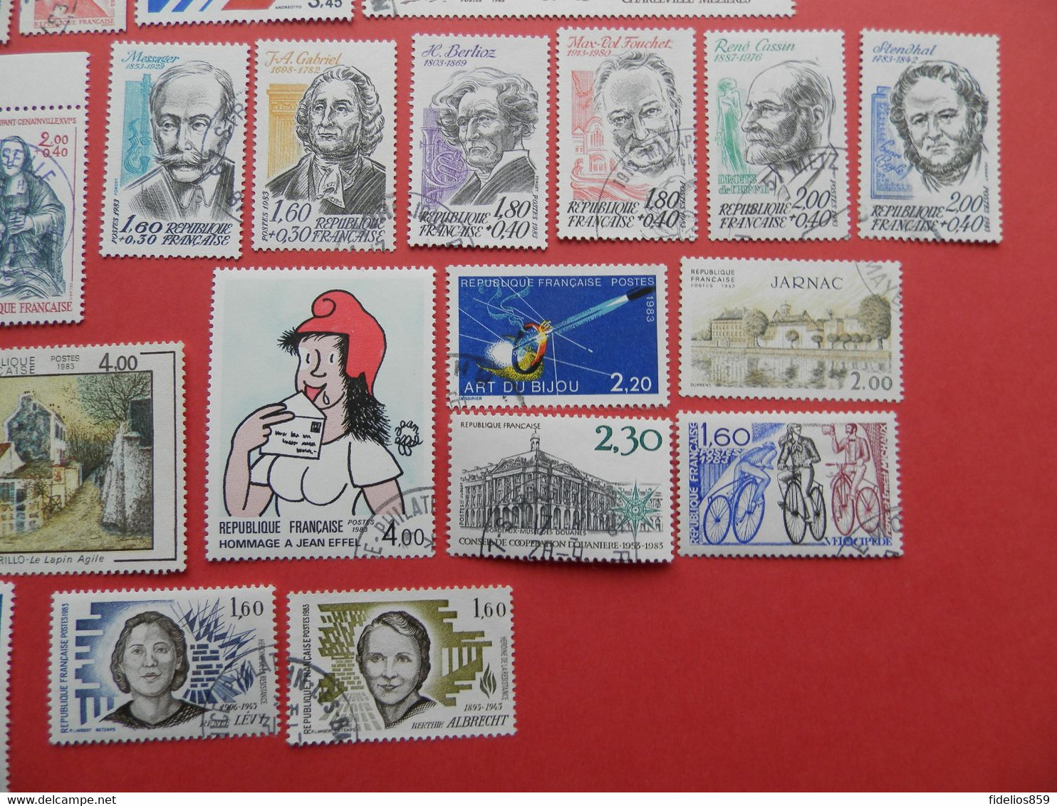 FRANCE OBLITERES : ANNEE COMPLETE 1983 SOIT 47 TIMBRES POSTE DIFFERENTS QUALITE LUXE - 1980-1989