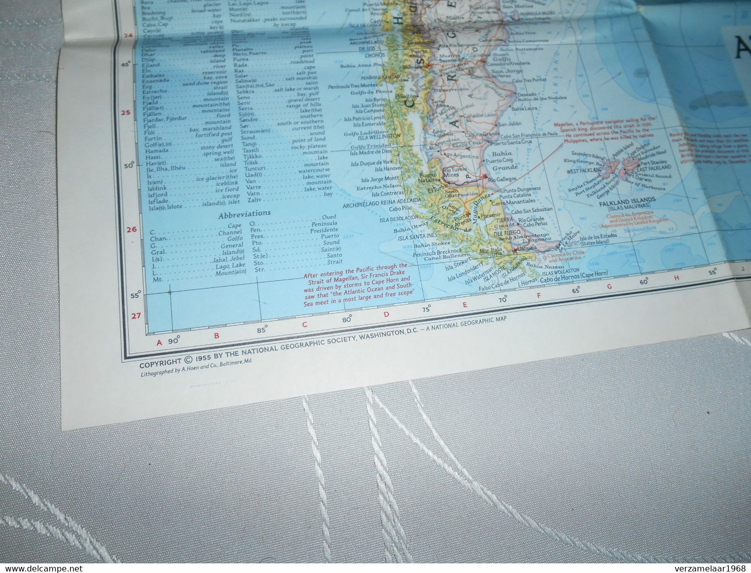 OLD  MAP _  ATLANTIC OCEAN .....______ BOX : Q _ NR 29