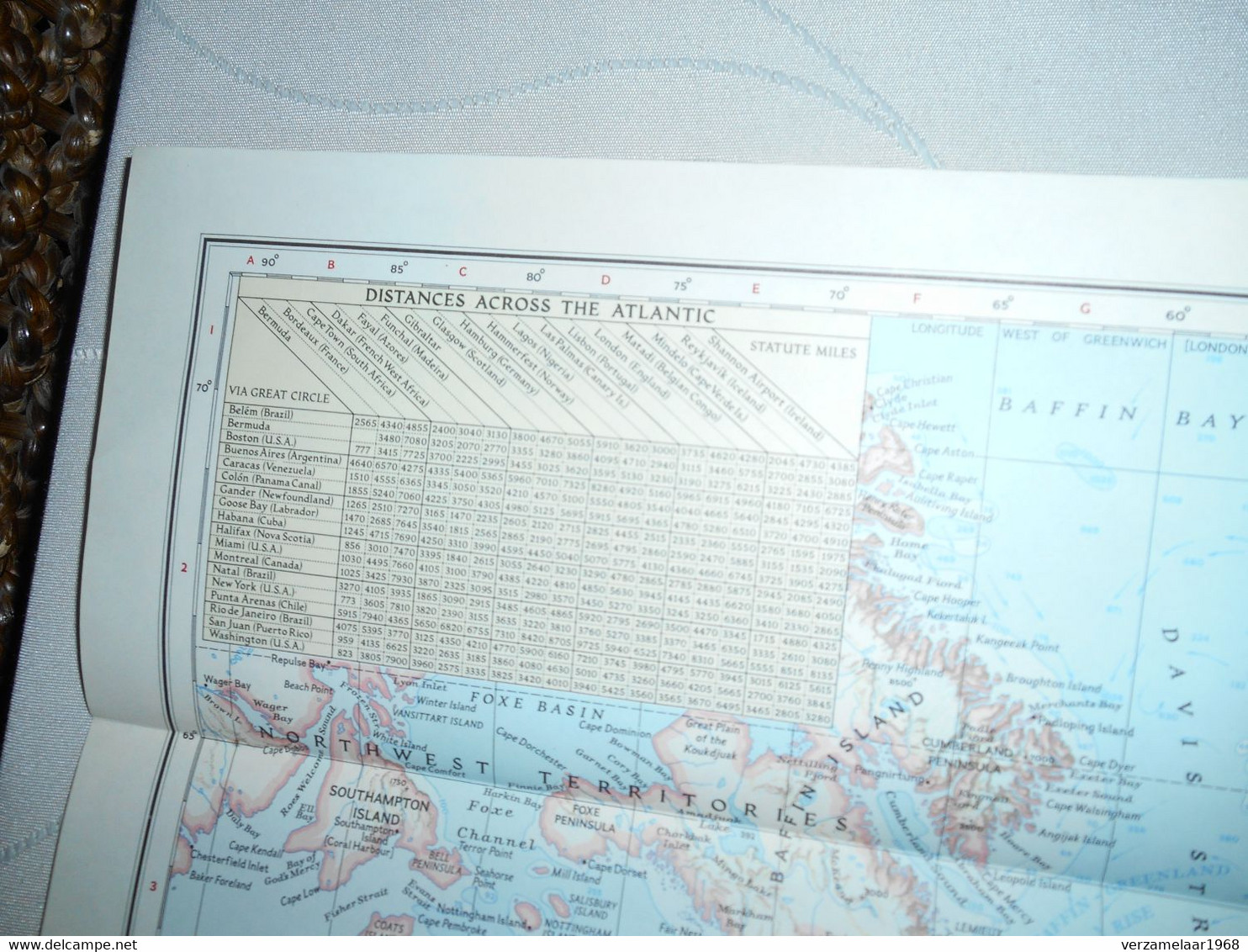 OLD  MAP _  ATLANTIC OCEAN .....______ BOX : Q _ NR 29