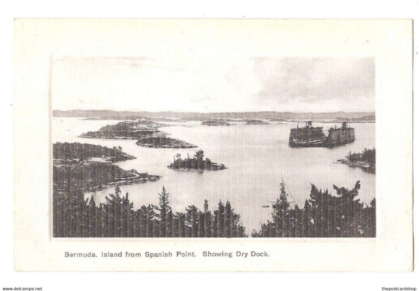 BERMUDA ISLAND FROM SPLASH POINT SHOWING DRY DOCK By J H Bradley MORE BERMUDA LISTED REF 8 - Bermuda