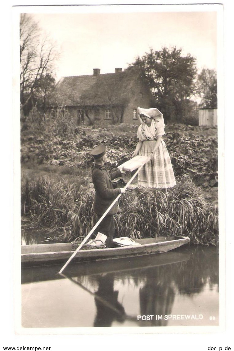 Deutschland - Post Im Spreewald - Alte Postkarte 1937 Mit Briefmarken Deutsches Reich Luftschutz - Luebben (Spreewald)