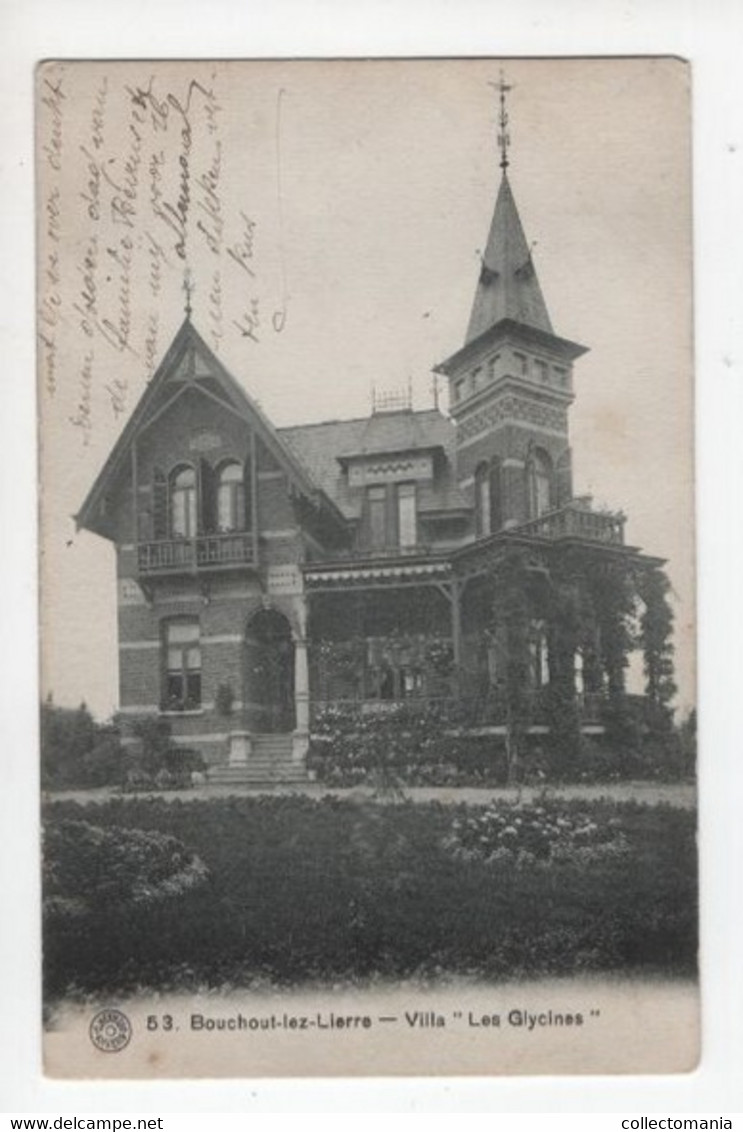 3 Oude Postkaarten Bouchout Boechout Villa Les Glycines  1911  Villa De Dag   Villa Alberts Uitgever Hermans - Boechout