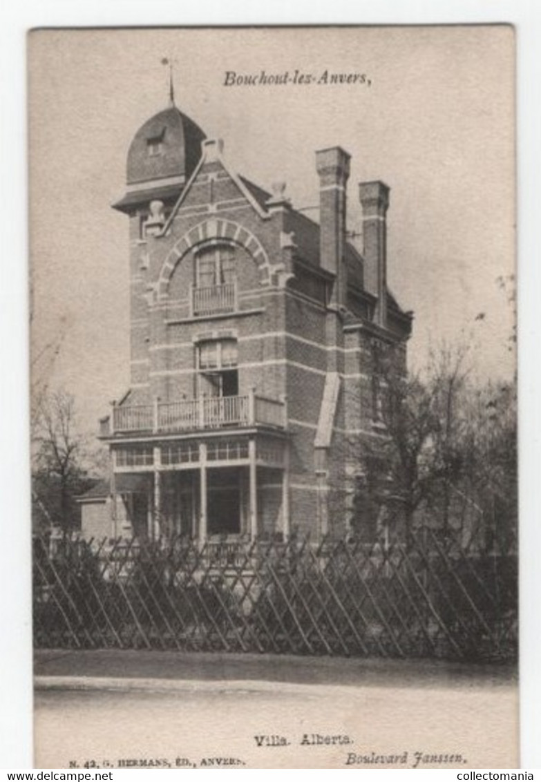 3 Oude Postkaarten Bouchout Boechout Villa Les Glycines  1911  Villa De Dag   Villa Alberts Uitgever Hermans - Boechout