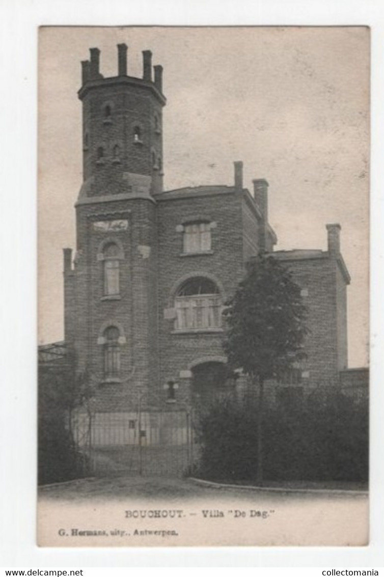 3 Oude Postkaarten Bouchout Boechout Villa Les Glycines  1911  Villa De Dag   Villa Alberts Uitgever Hermans - Boechout