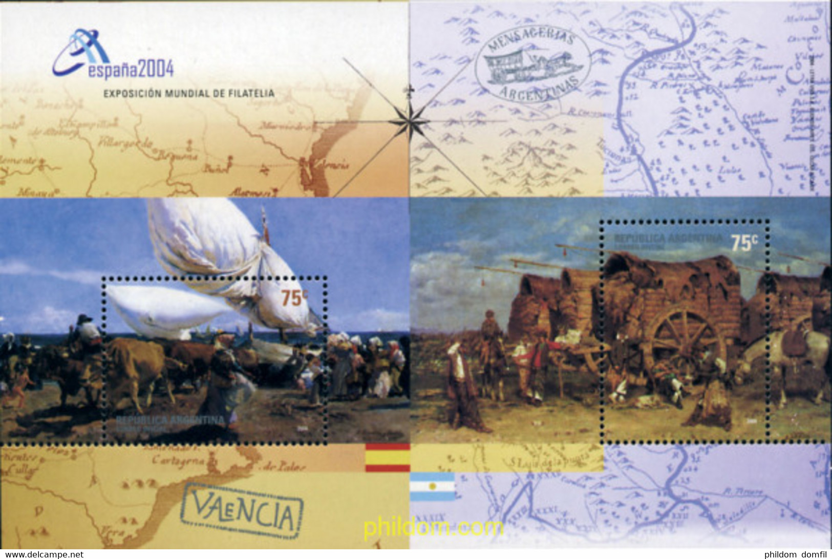 149271 MNH ARGENTINA 2004 ESPAÑA 2004. EXPOSICION FILATELICA INTERNACIONAL - Usati