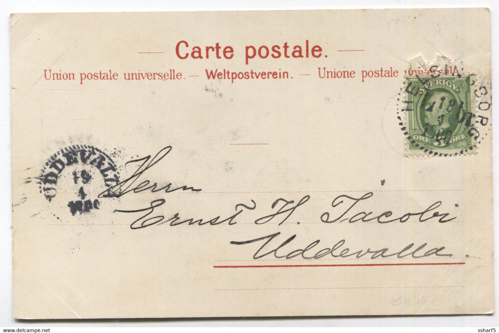 Switzerland’s FIRST STAMPS On Embossed Litho Postcard Jugendstil Sent 1900 - Sent