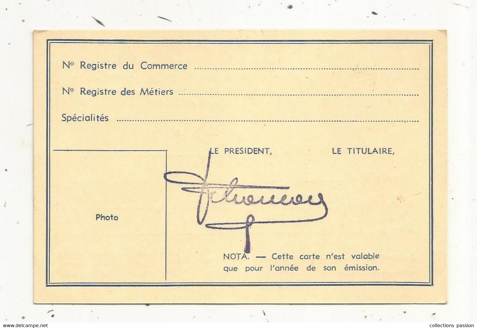 Carte De Membre,Chambre Syndicale Nle. Du Commerce De La Réparation,du Garage,de L'entretien Et Du Ravitaillement, 1961 - Tessere Associative