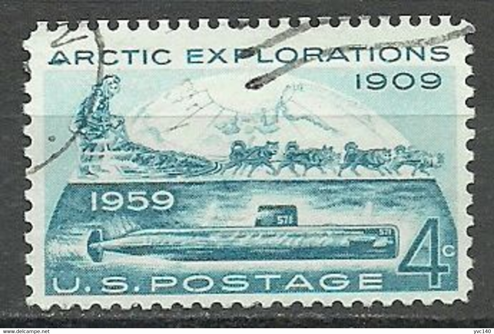 United States; 1959 50th Anniv. Of Arctic Explorations - Polarforscher & Promis