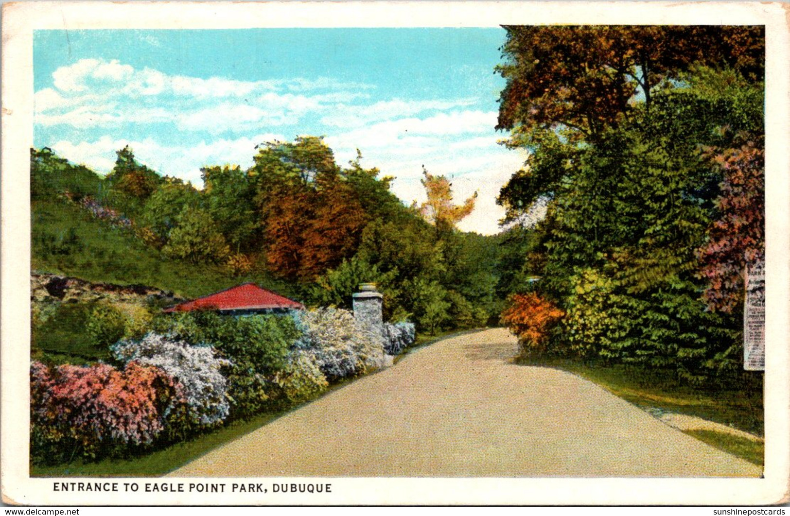 Iowa Dubuque Entrance To Eagle Point Park Curteich - Dubuque