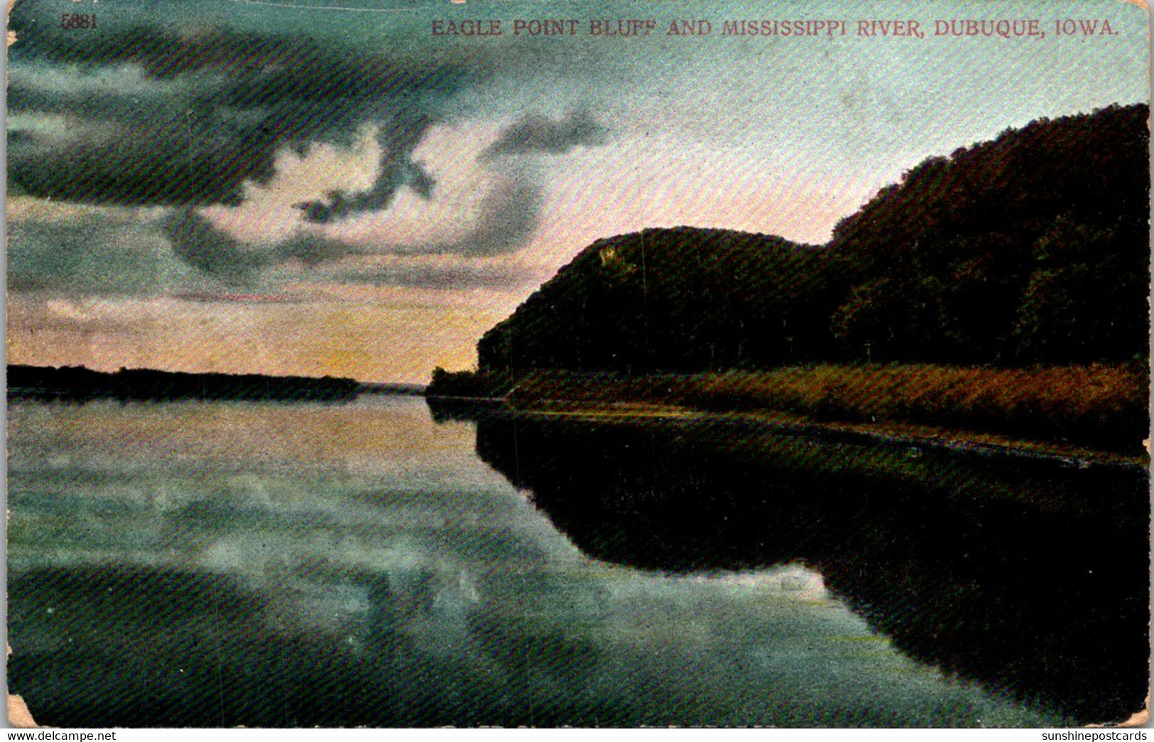 Iowa Dubuque Eagle Point Bluff And Mississippi River 1910 - Dubuque