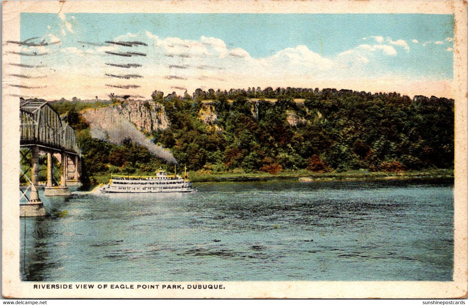 Iowa Dubuque Riverside View Of Eagle Point Park 1920 - Dubuque