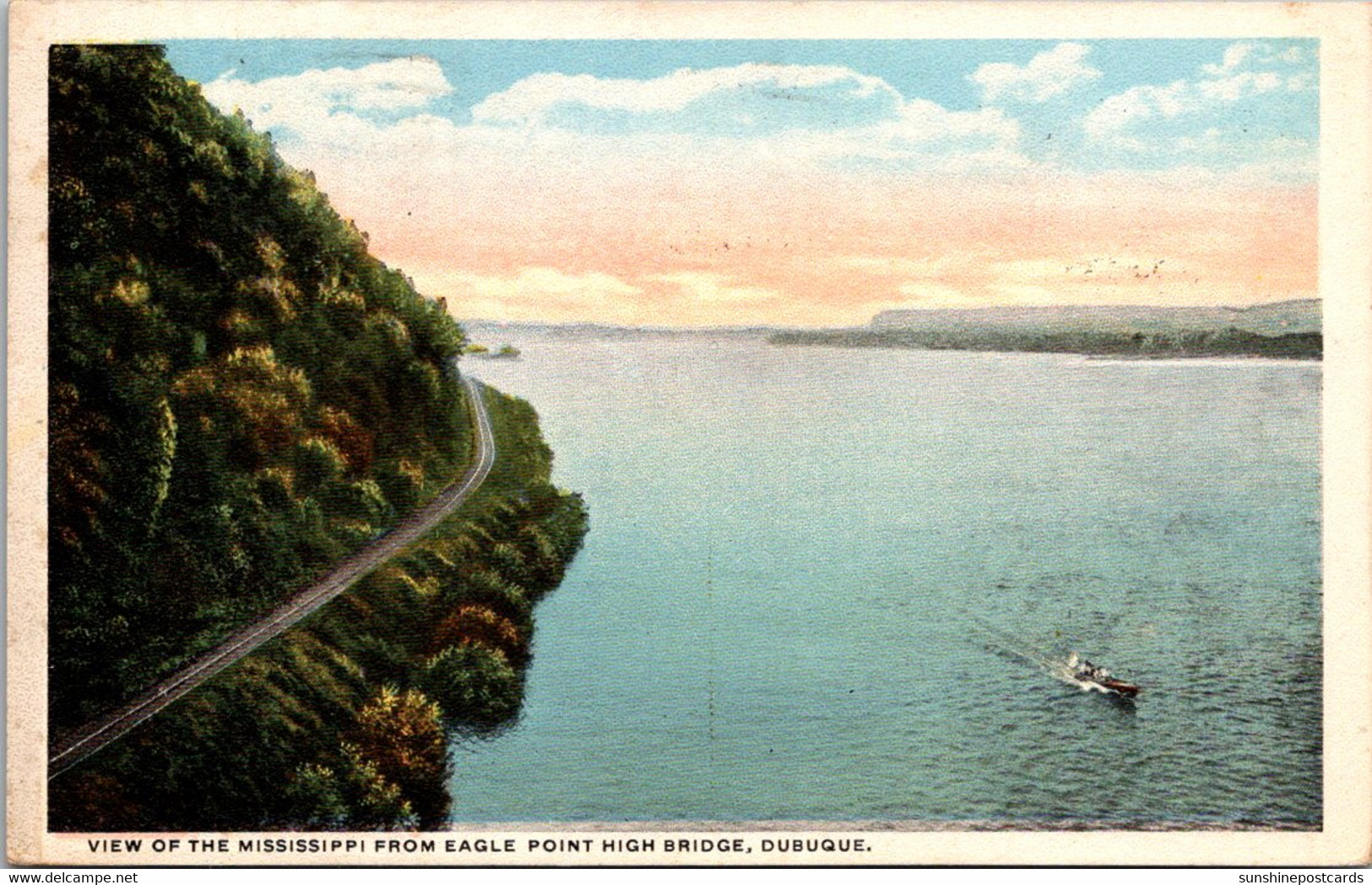 Iowa Dubuque View Of Mississippi River Eagle Point High Bridge - Dubuque