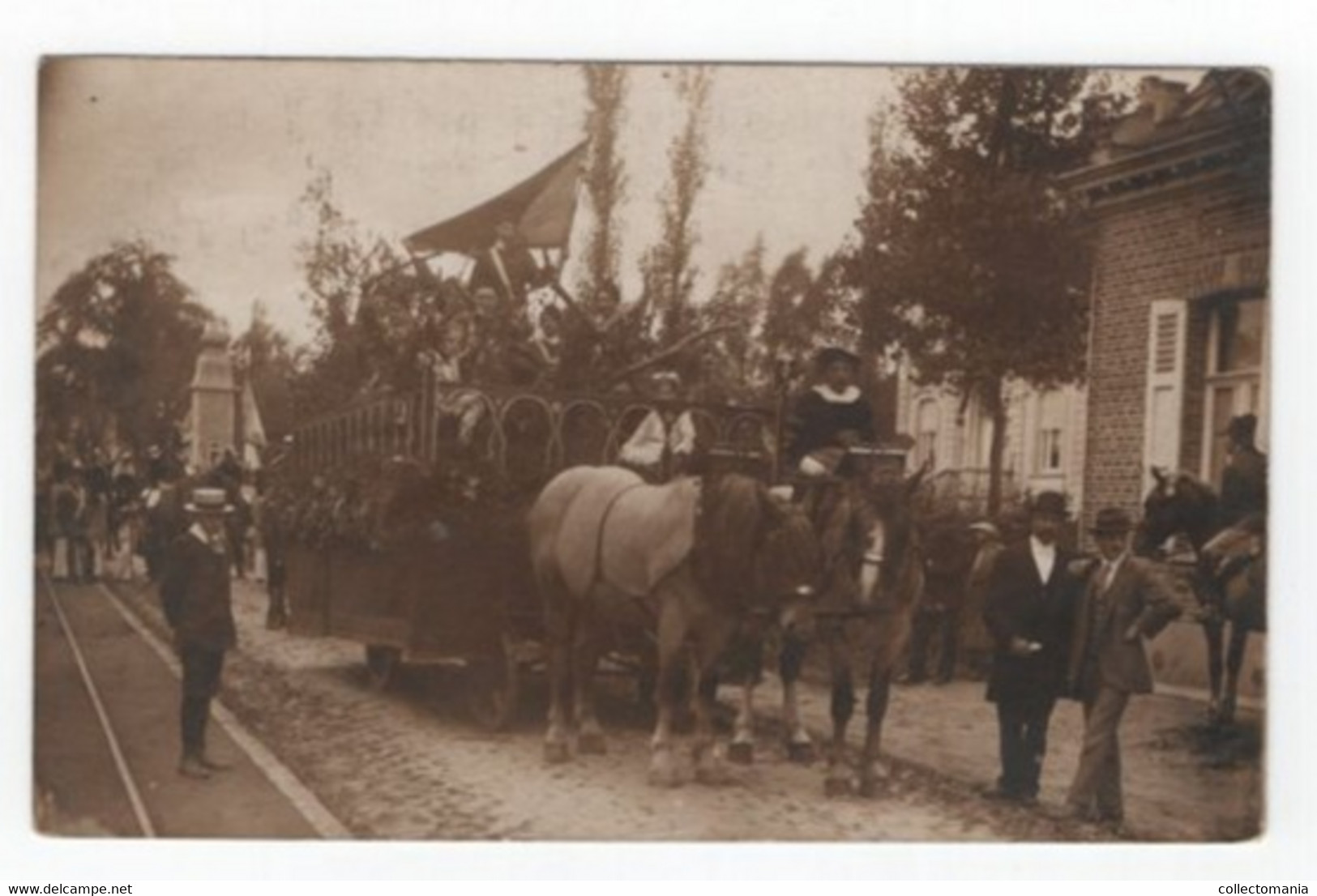 3 Oude Postkaarten Brecht Biest De Valk Estaminet   Gemeenteplaats   Vredesstoet Lessiusstraat 1920 Real Photo - Brecht