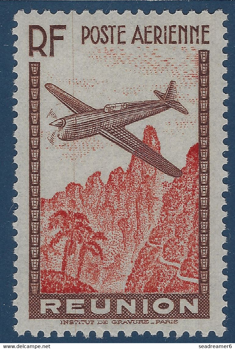 France Colonies Reunion Poste Aérienne N°3a** 6fr65 Variété Sans La Valeur Faciale Fraicheur Postale TTB Signé CALVES - Aéreo