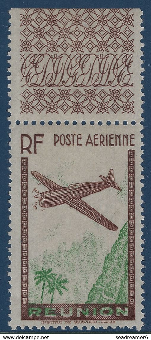 France Colonies Reunion Poste Aérienne N°5b** 12fr65 Variété Sans La Valeur Faciale Fraicheur Postale TB Signé CALVES - Aéreo