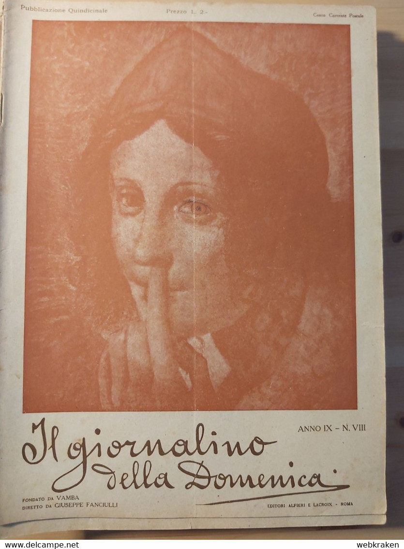 RIVISTA PER RAGAZZI IL GIORNALINO DELLA DOMENICA DI LUIGI BERTELLI VAMBA  ANNO IX NR. VIII NR. 8 - Teenagers En Kinderen