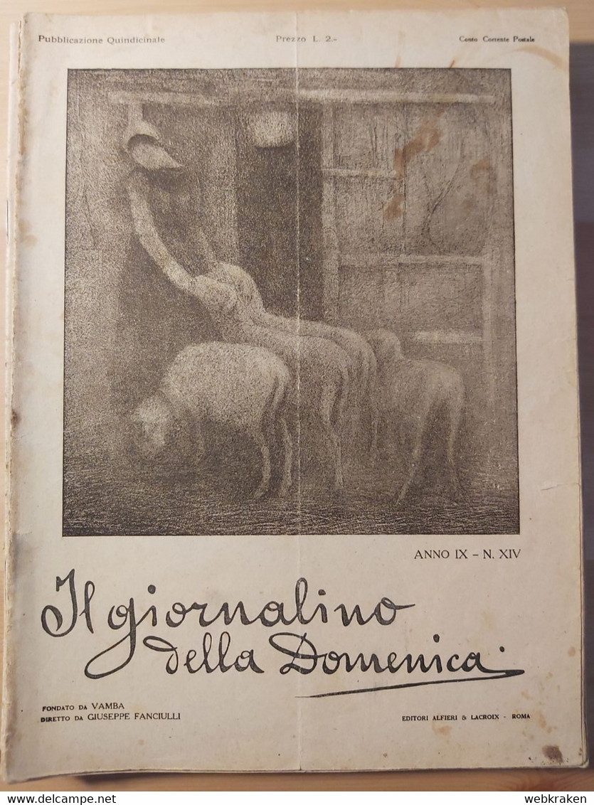 RIVISTA PER RAGAZZI IL GIORNALINO DELLA DOMENICA DI LUIGI BERTELLI VAMBA  ANNO IX NR. XIV NR. 14 CIOCCOLATO PADOVA - Bambini E Ragazzi