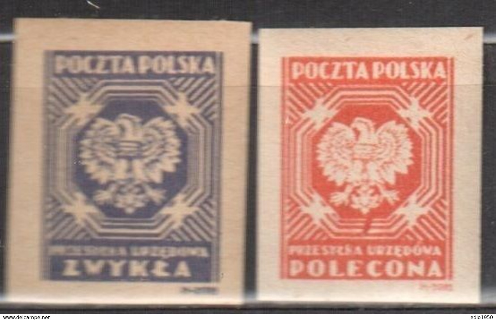 Poland 1946 - Official Stamps - Mi.23-24B - MNH(**) - Dienstzegels