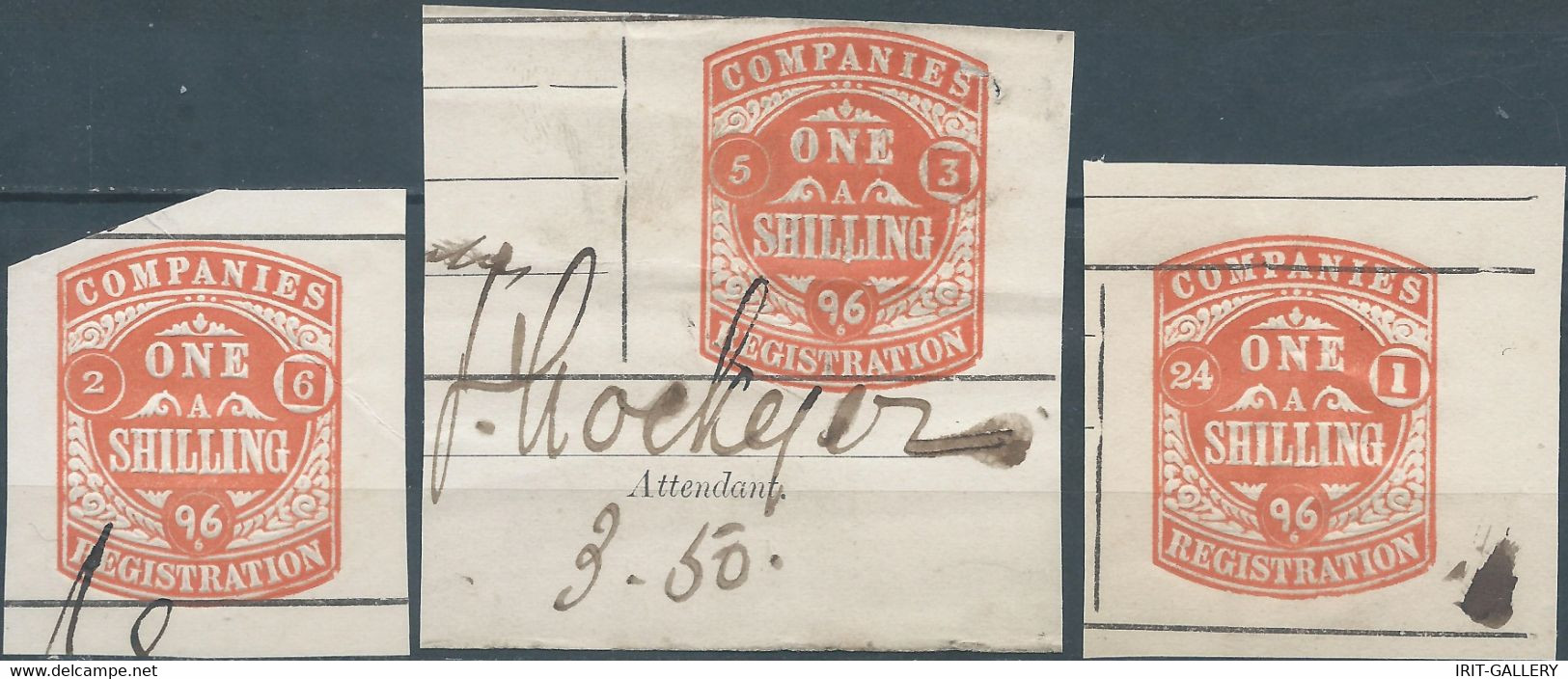 Great Britain-ENGLAND,1896 Tax Fee,COMPANIES REGISTRATION 1 SHILLING - Revenue Stamps