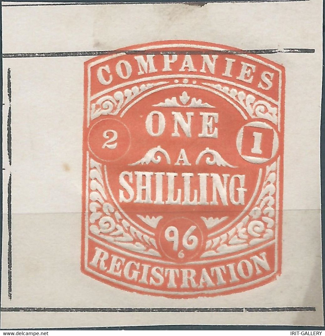 Great Britain-ENGLAND,1896 Tax Fee,COMPANIES REGISTRATION 1 SHILLING - Fiscaux