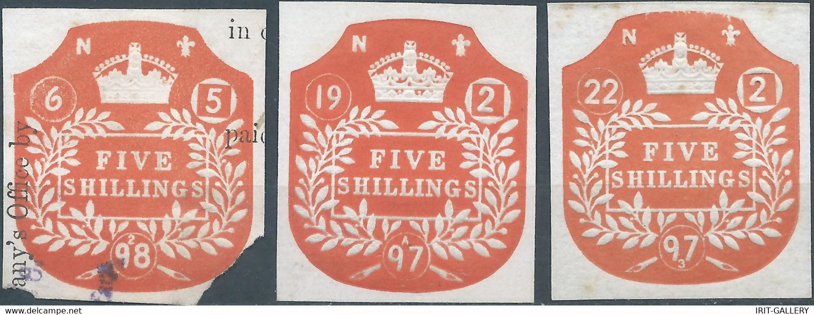 Great Britain-ENGLAND,1897/1898 Tax Fee 5 SHILLINGS - Fiscali