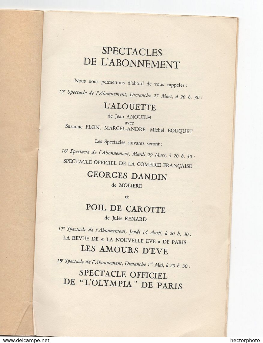 Superbe THEATRE CAHIERS DES CELESTINS Programme LYON 1955 Publicité TBE 12p Dont Calque Spectacle - Programme
