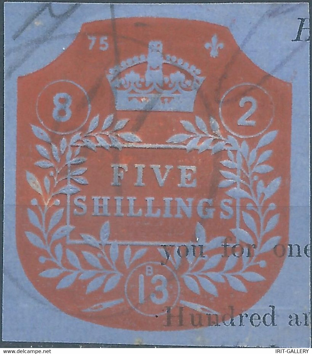 Great Britain-ENGLAND,1913,tax Fee, 5 SHILLINGS - Fiscaux