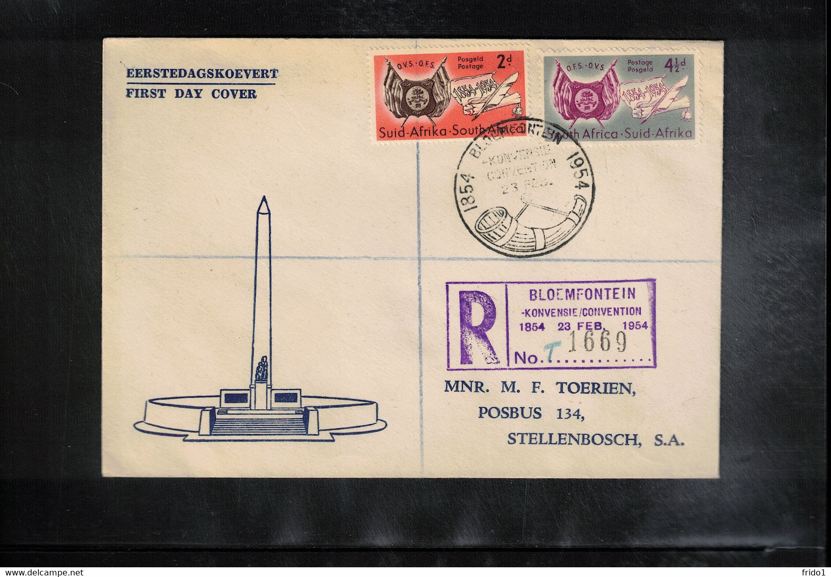 South Africa 1954 Centenary Of Bloemfontein Convention FDC - FDC