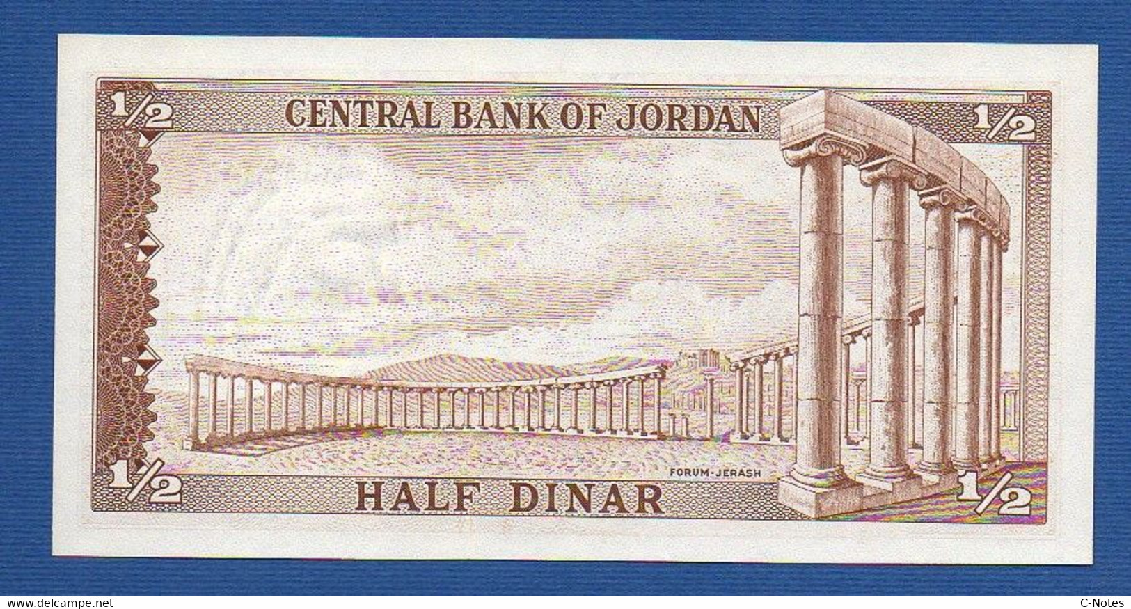 JORDAN - P.13c – 1/2 Dinar ND (1959-1974) UNC, Serial/n See Photos - Jordanie