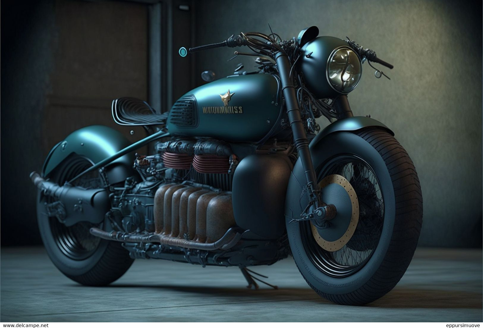 Vue D’artiste. Moto Guzzi V9 Bobber Customisée. Edition Limitée - 47be - Art Contemporain