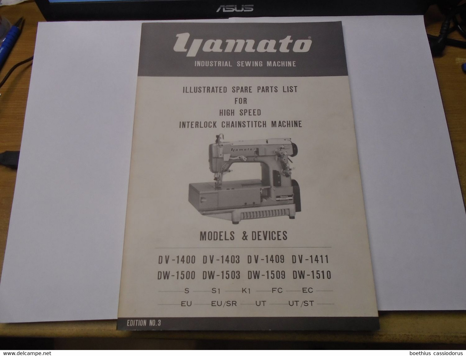 YAMATO INDUSTRIAL SEWING MACHINE DV1400 DV1403 DV1409 DV1411 DW1500 DW1503 DW1509 DW1510 ILLUSTRATED SPARE PARTS LIST... - Máquinas