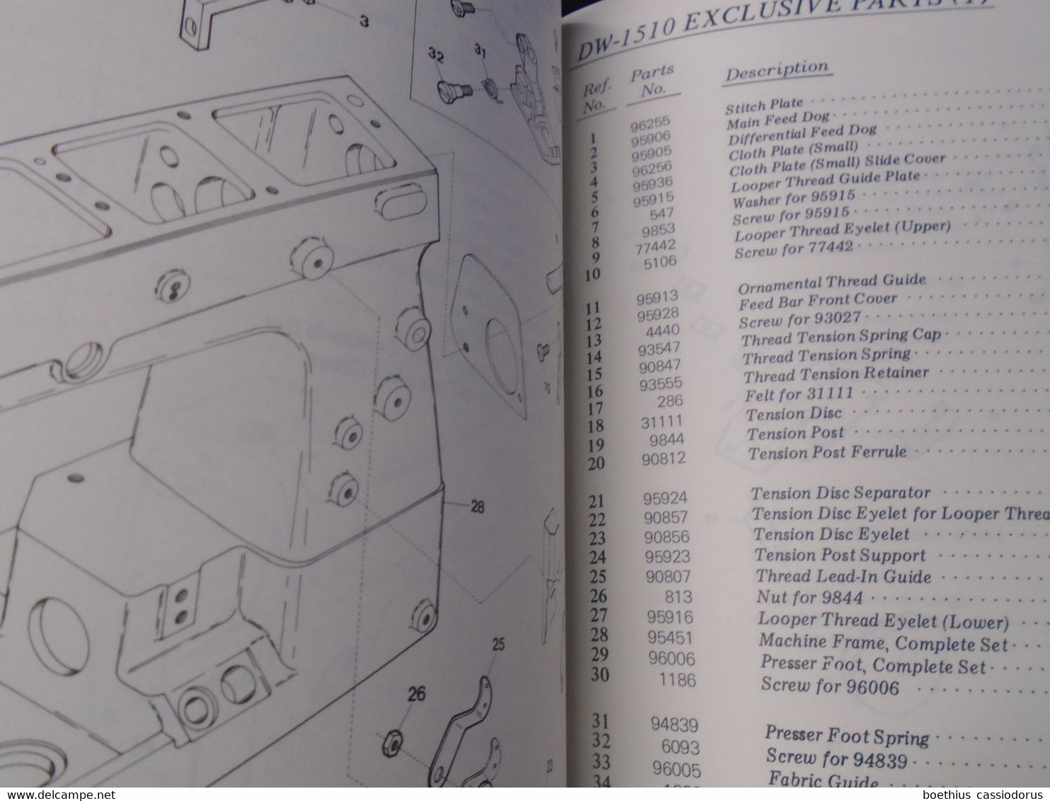 YAMATO INDUSTRIAL SEWING MACHINE DV1400 DV1403 DV1409 DV1411 DW1500 DW1503 DW1509 DW1510 ILLUSTRATED SPARE PARTS LIST... - Maschinen