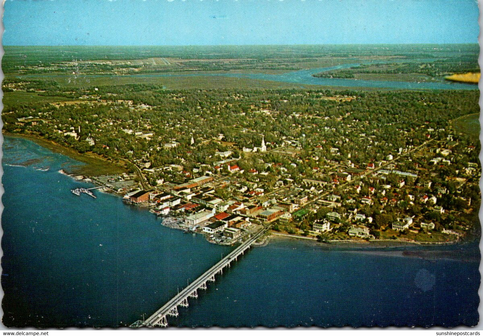 South Carolina Beaufort Aerial View Bridge To Lady's Island 1975 - Beaufort