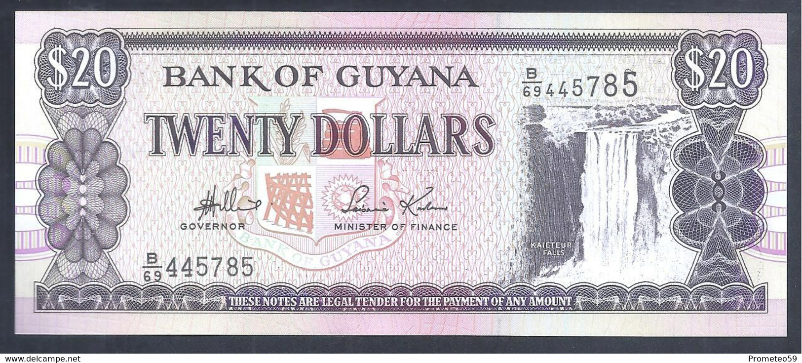 Guyana – Billete Banknote De Twenty Dollars – Año 1966/89 - Guyana