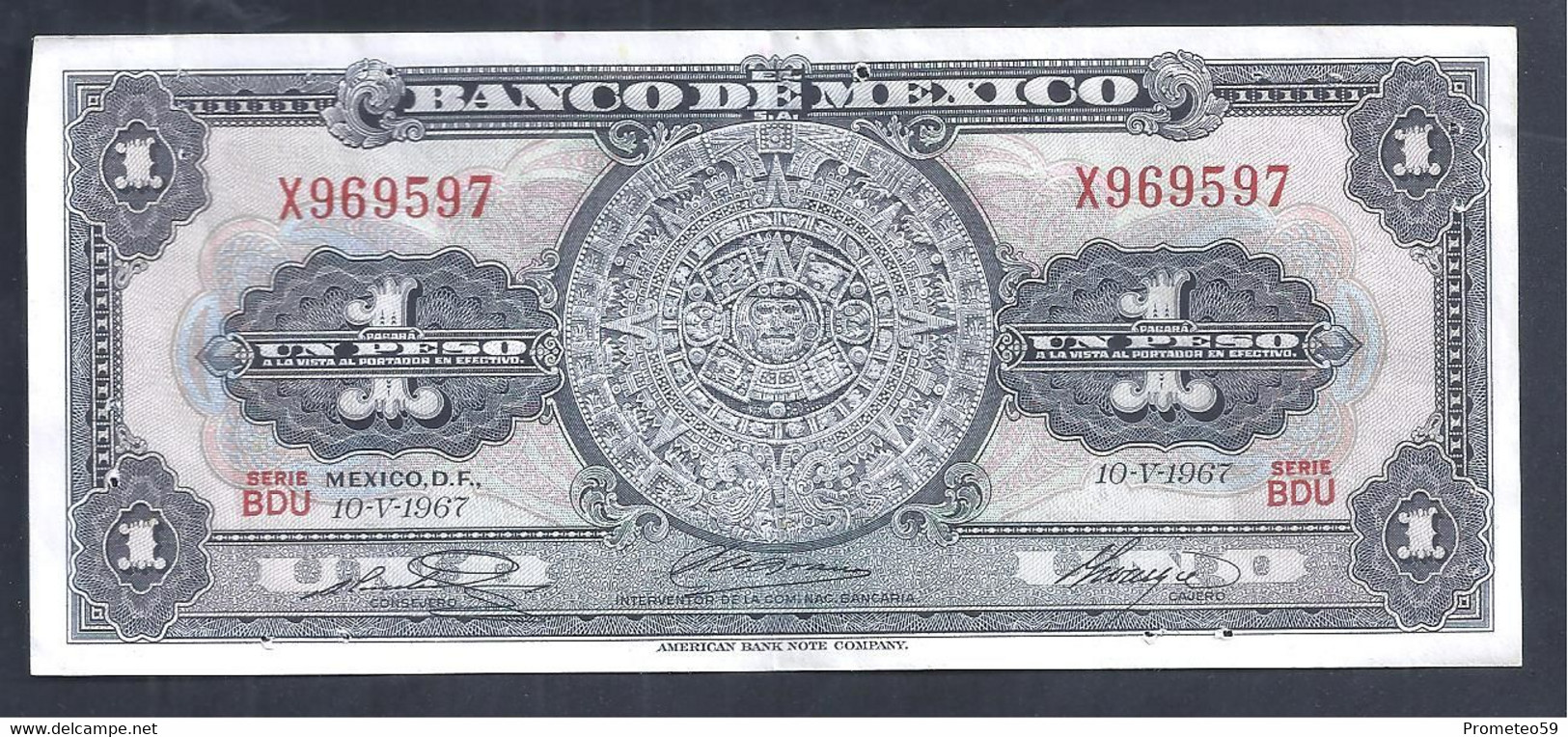 México – Billete Banknote De 1 Peso – Año 1967 - Mexico