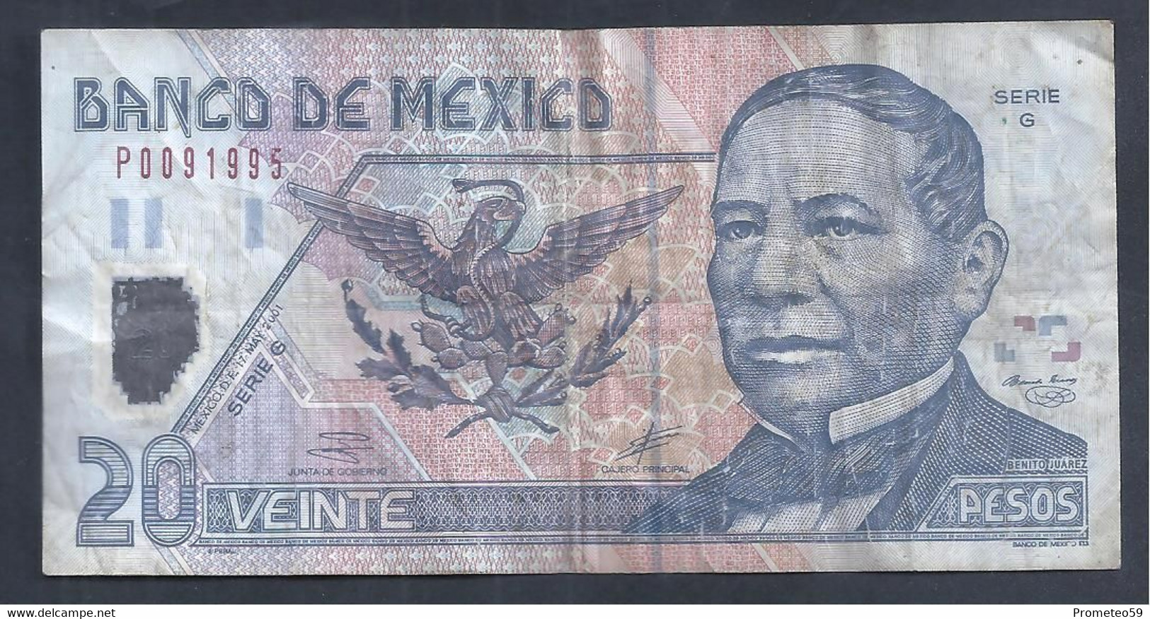 México – Billete Banknote De 20 Pesos – Año 2001 - Mexico