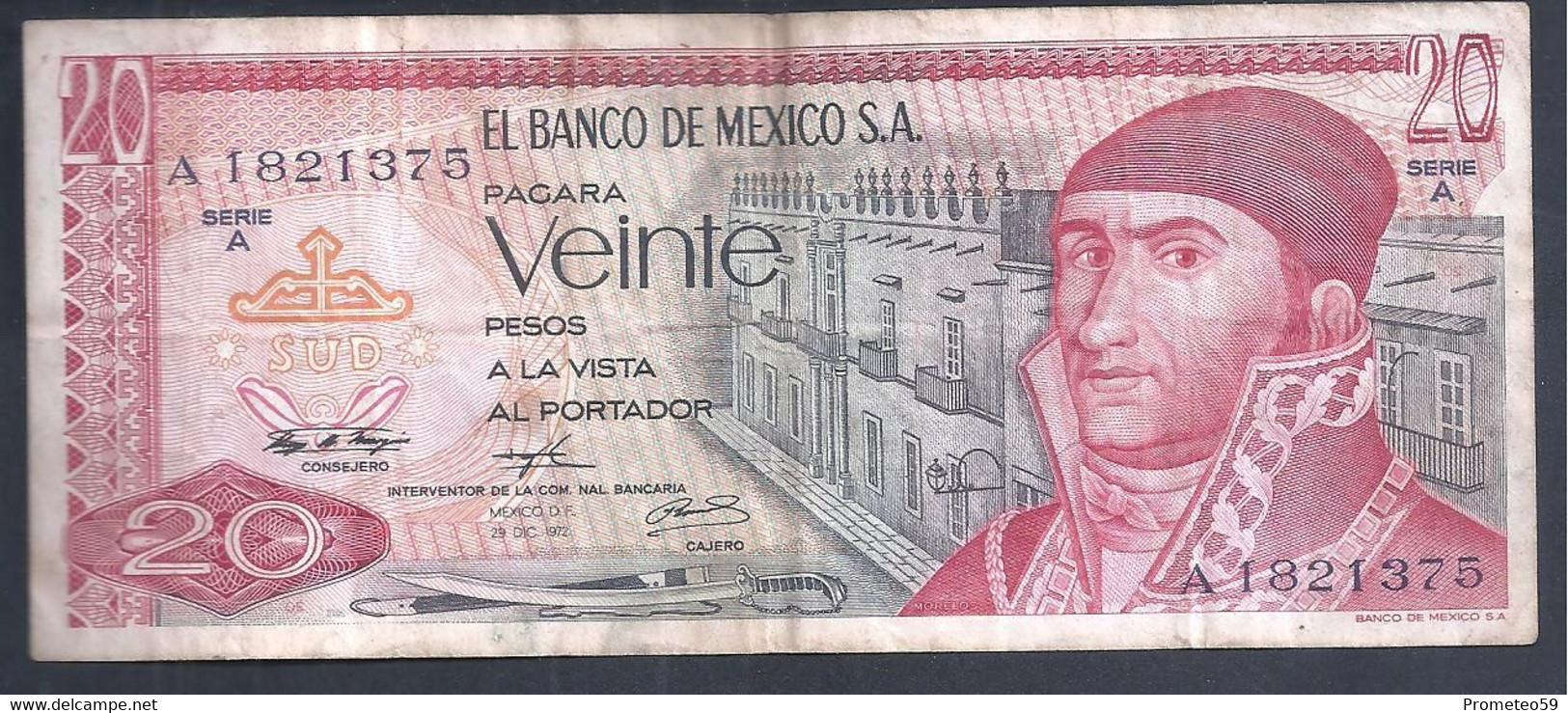 México – Billete Banknote De 20 Pesos – Año 1972 - Mexico