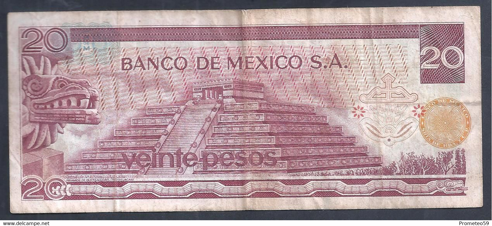 México – Billete Banknote De 20 Pesos – Año 1972 - Mexico