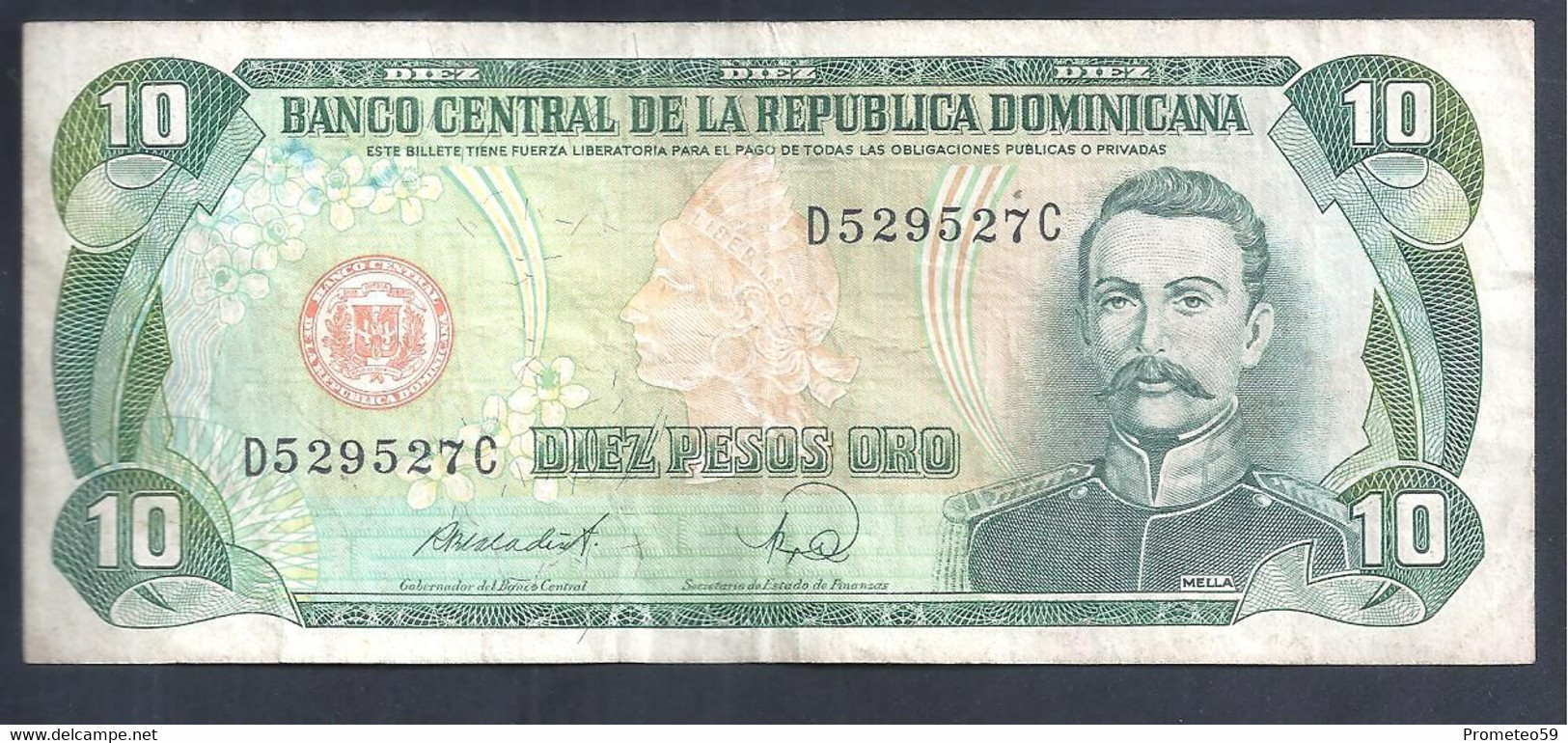 República Dominicana – Billete Banknote De 10 Pesos Oro – Año 1988 - Dominicaine