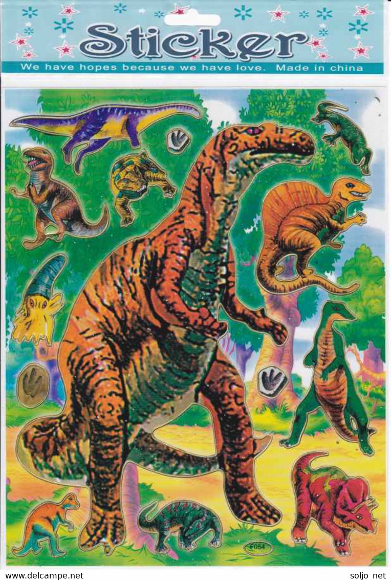 Dinosaurier Dino T-Rex Tiere Aufkleber / Dinosaur Raptor Animal Sticker 1 Blatt 25 X 20 Cm ST471 - Scrapbooking