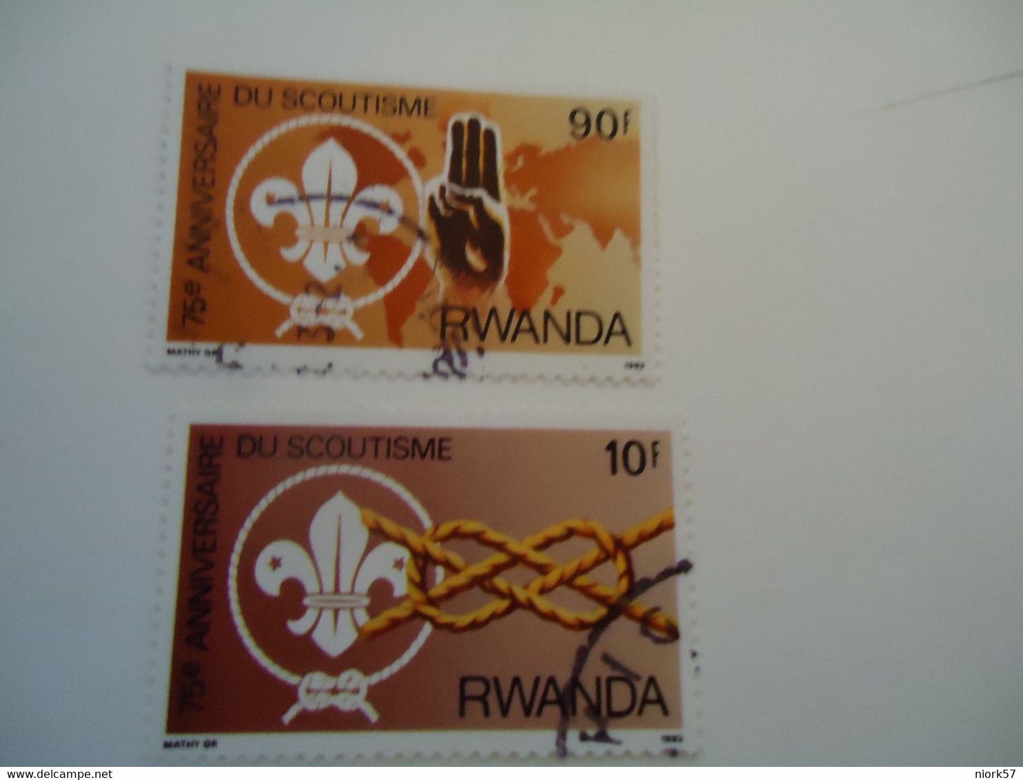 RWANDA USED STAMPS 2  SCOUTING - Oblitérés
