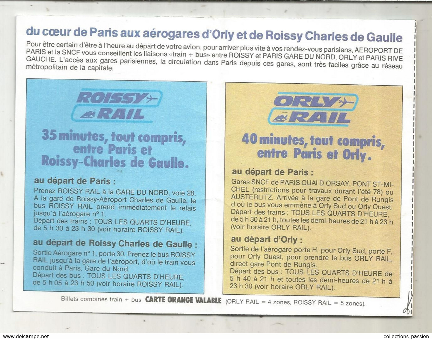 HORAIRE,  Chemin De Fer , ROISSY RAIL,  ORLY RAIL,n° 9,  1978 , Dépliant 10 Pages,  4 Scans,frais Fr 1.65 E - Europe