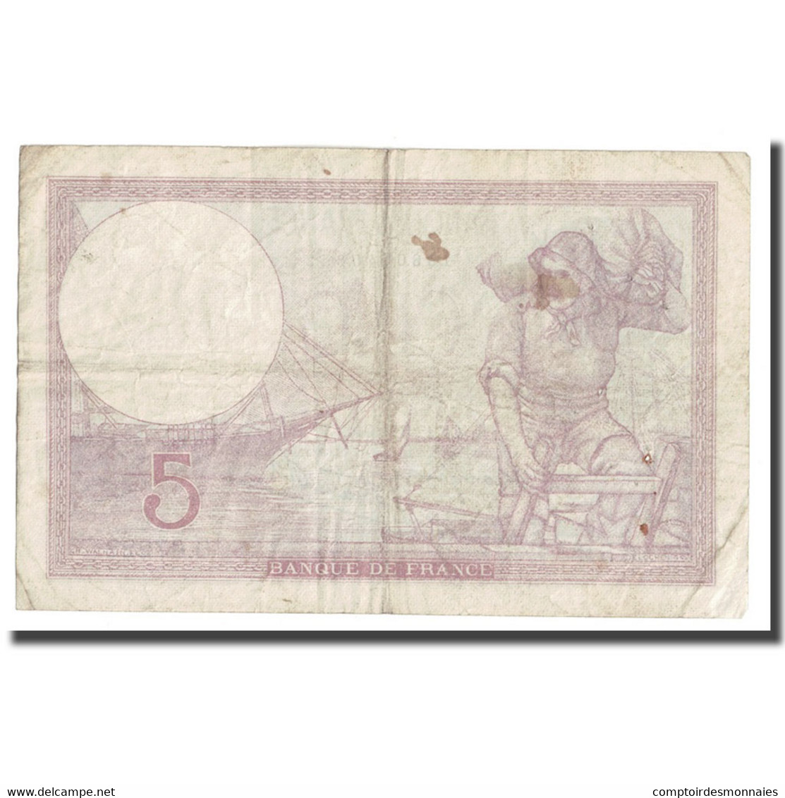 France, 5 Francs, Violet, 1940, 1940-12-12, TB, Fayette:4.17, KM:83 - 5 F 1917-1940 ''Violet''