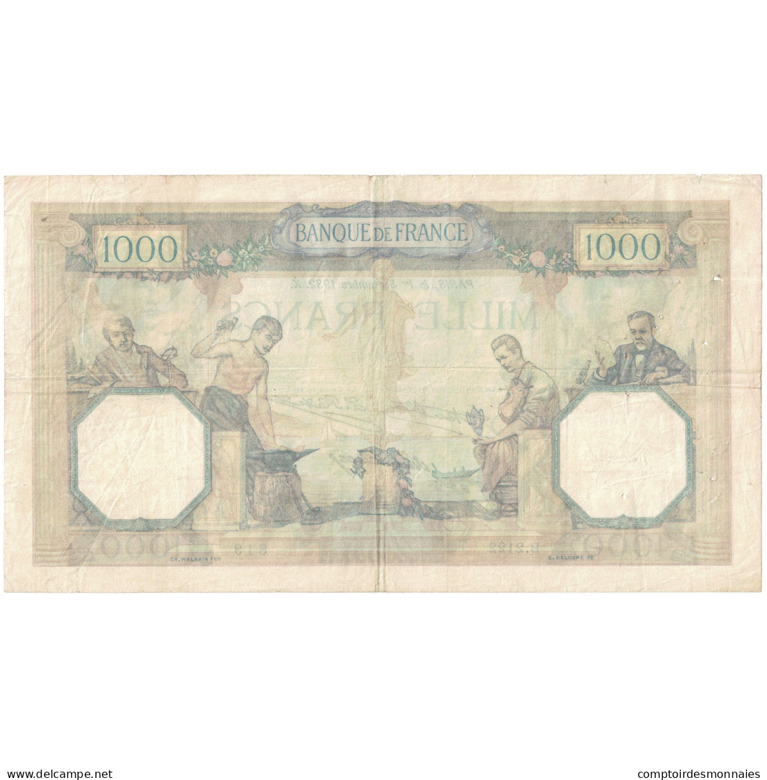 France, 1000 Francs, Cérès Et Mercure, 1932, B.2122 819, TB, Fayette:37.7 - 1 000 F 1927-1940 ''Cérès Et Mercure''