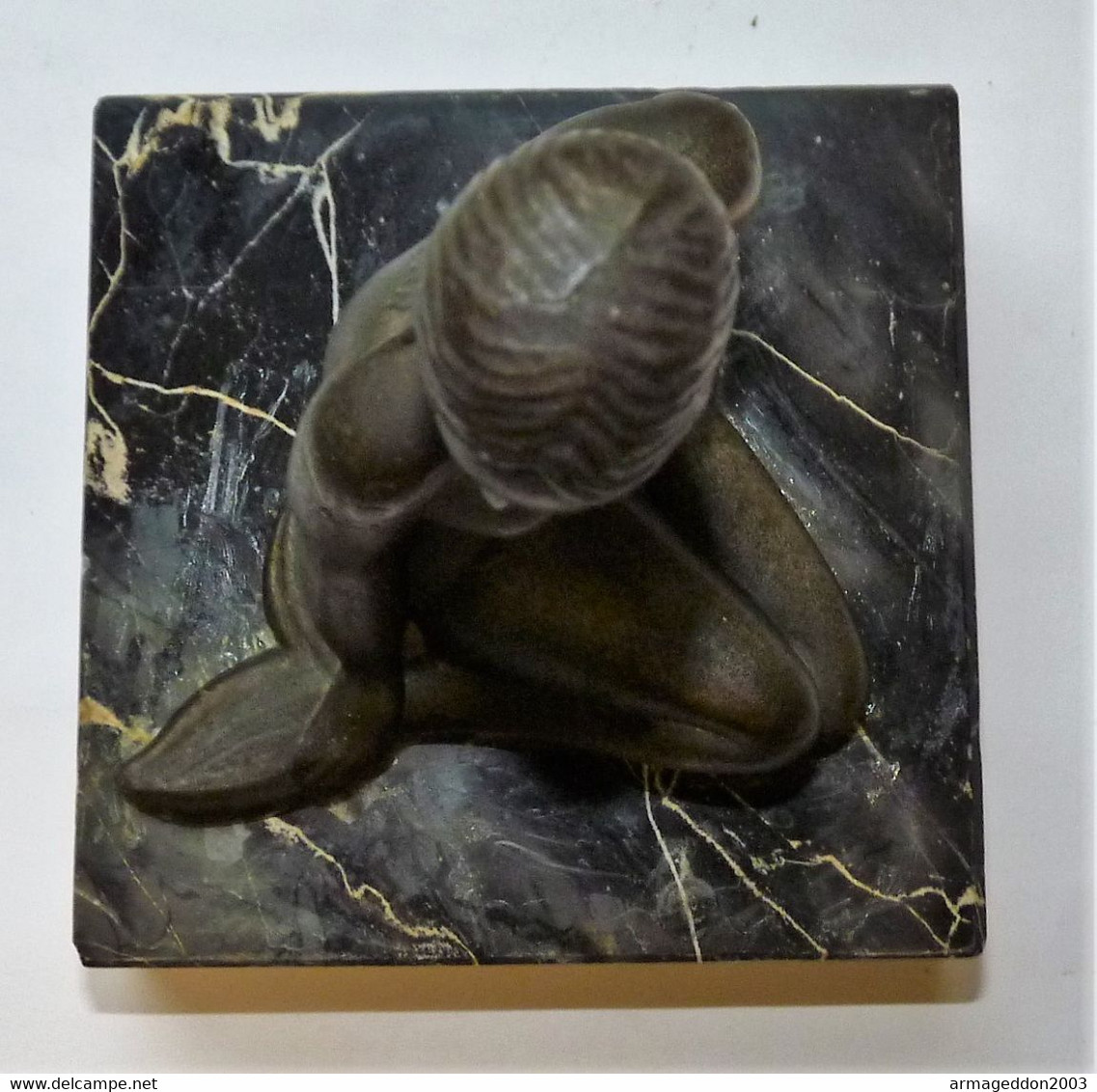 SUPERBE SCULTURE EN BRONZE SUR SOCLE EN MARBRE / SIRENE FEMME NUE BON ETAT