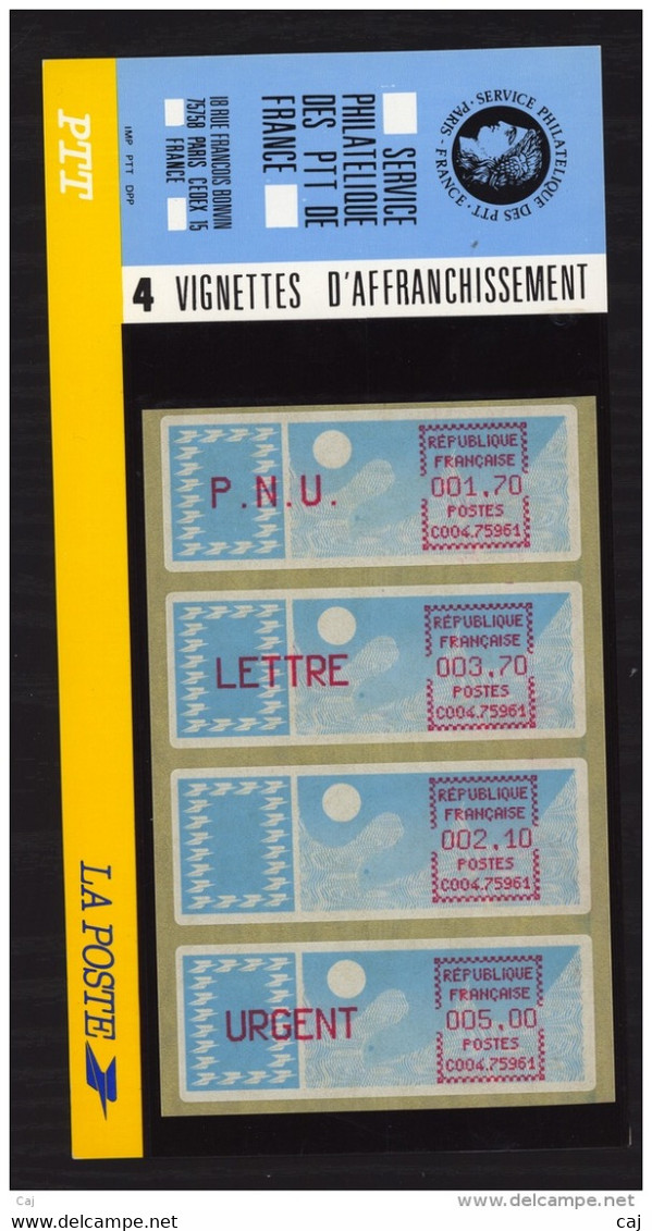 France  -  Distributeurs   :  Type A  Carrier  Yv 88-91  Sous Blister - 1985 Papier « Carrier »