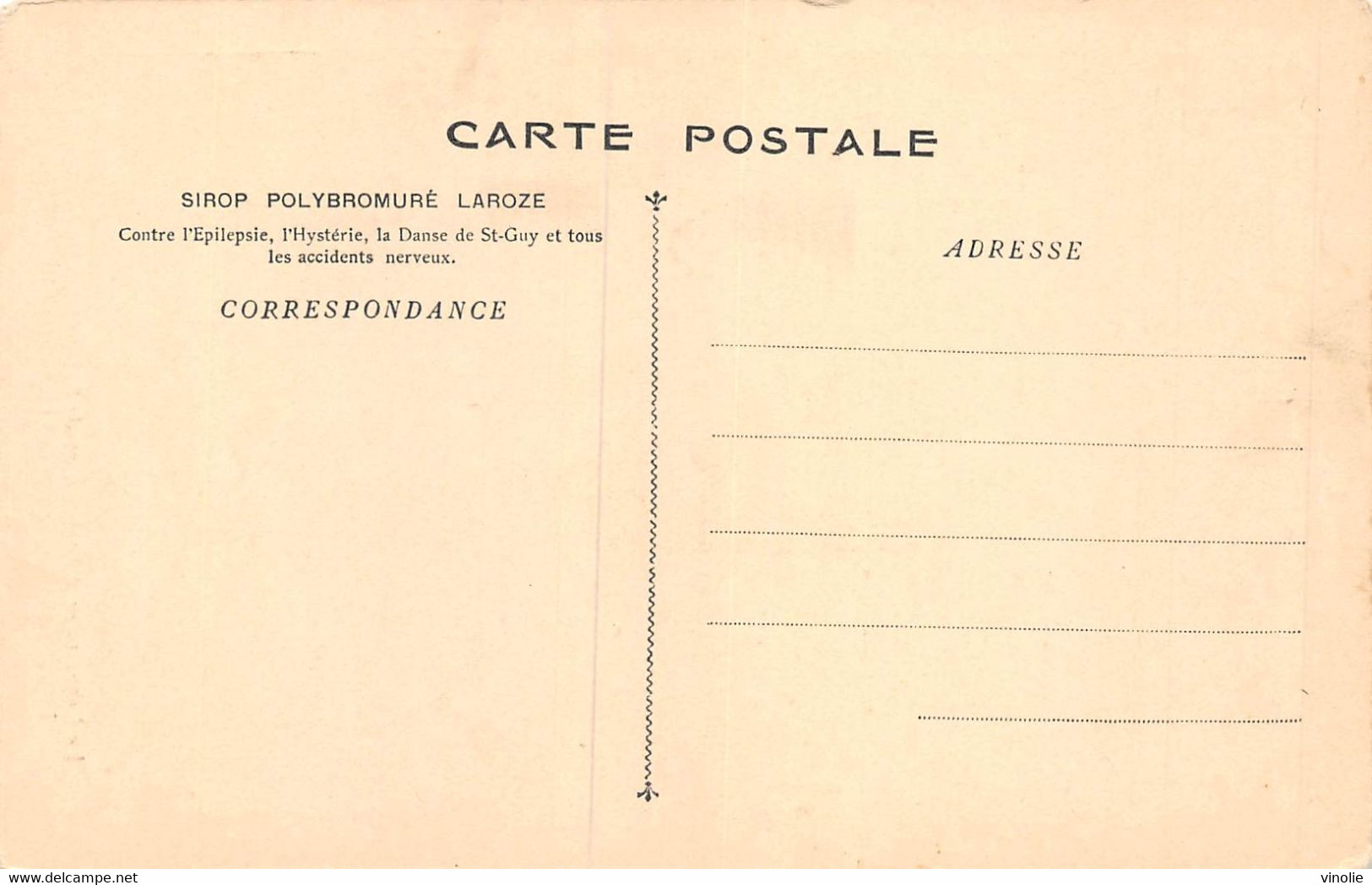 23-2047 : CARTE PUBLICITAIRE ILLUSTREE DES SIROPS LAROZE. PUBLICITE. LABORATOIRE D'ANALYSES ET DE STERILISATION - Santé