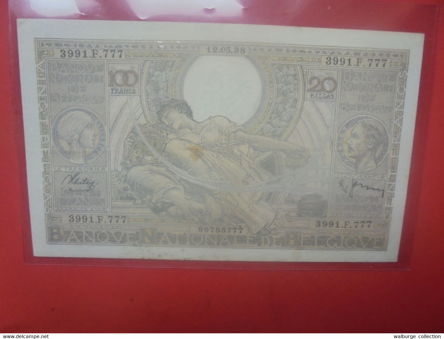 BELGIQUE 100 FRANCS 1938 Circuler(B.29) - 100 Francs & 100 Francs-20 Belgas