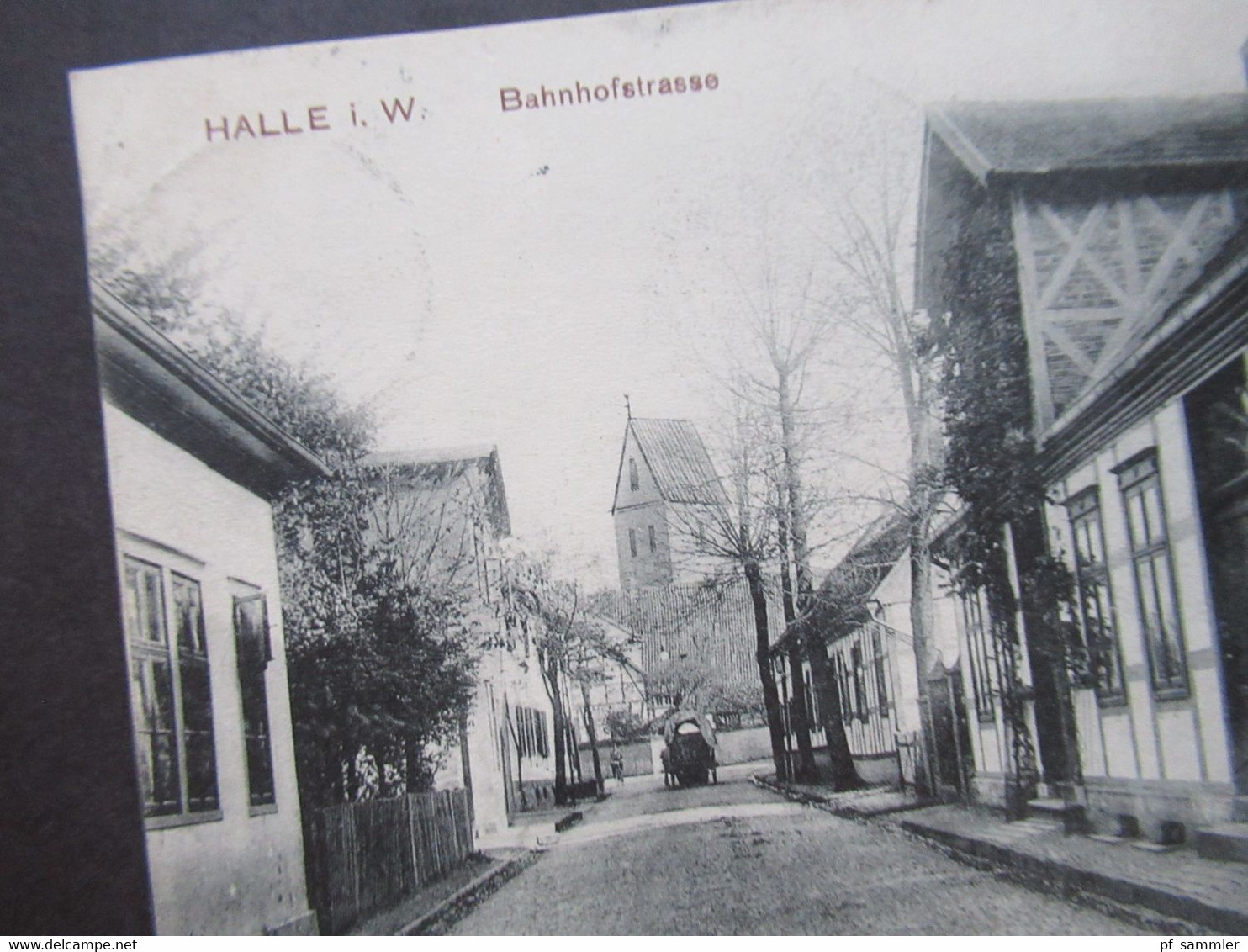 AK Um 1905 Halle In Westfalen Bahnhofstrasse Mit Geschäft Carl Meyer Buchbinderei Hof Photogr. Haeyn Wilms - Halle I. Westf.